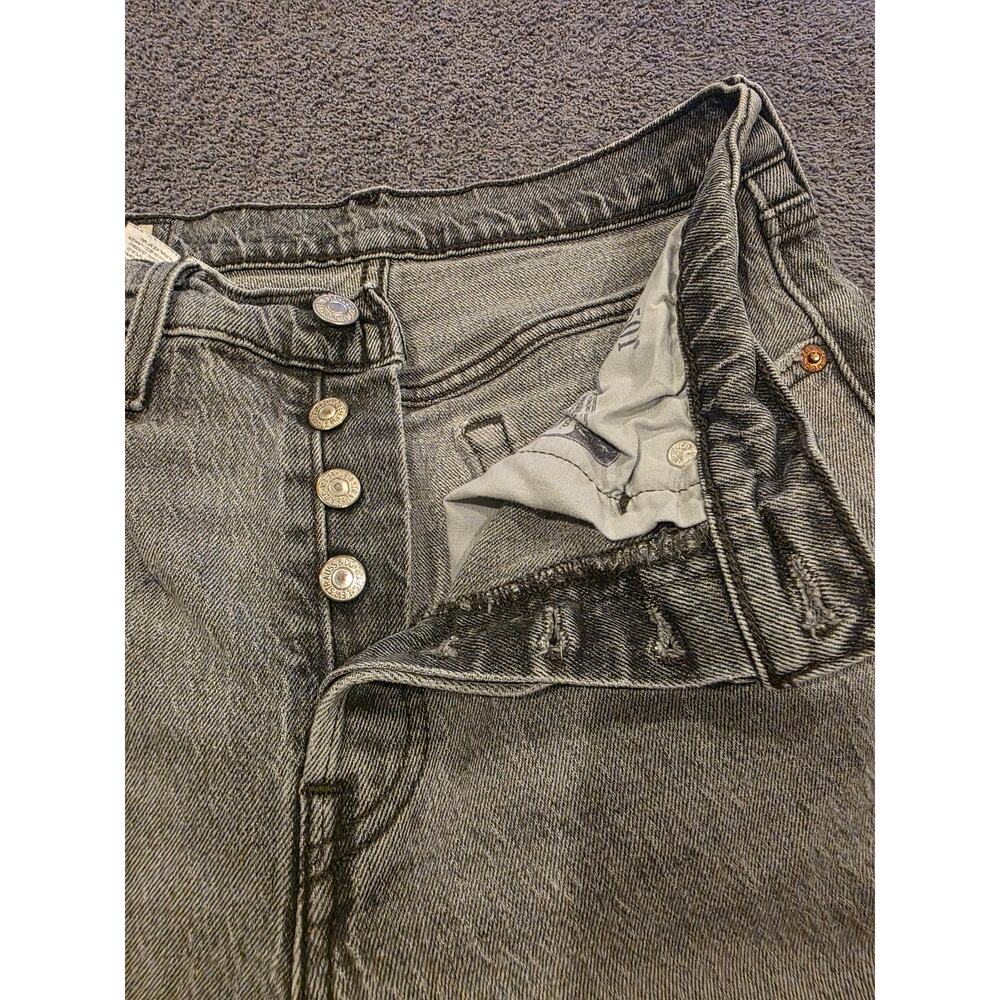Levi's Premium 501 Original Fit Jeans Womens 26x26 Gray Black Wash Button Fly - Picture 13 of 16
